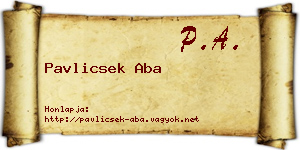 Pavlicsek Aba névjegykártya